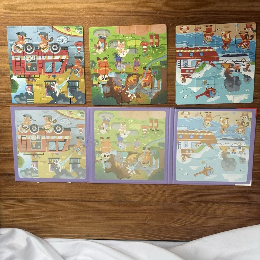 Leveled Puzzle 3 Step 61pc 3-in-1 Firefighter Rescue Puzzle Ages 3+